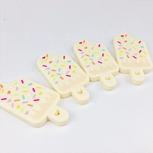 kids BPA free  Baby Soft Tip Silicone toy ice cream shop candy Teether custom