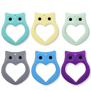 factory wholesale custom New Owl Shaped Silicone Bulk Baby Teething Teether Toy