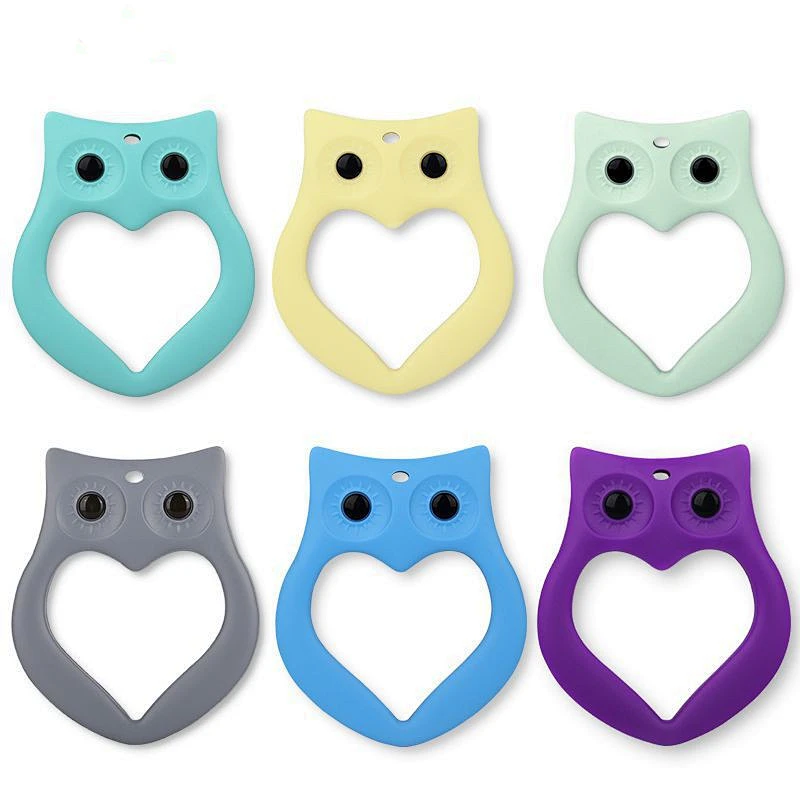 factory wholesale custom New Owl Shaped Silicone Bulk Baby Teething Teether Toy