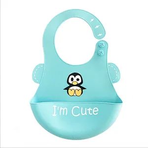 Infant Waterproof Case Custom Printing Silicone Baby Bib Feeding For Babies
