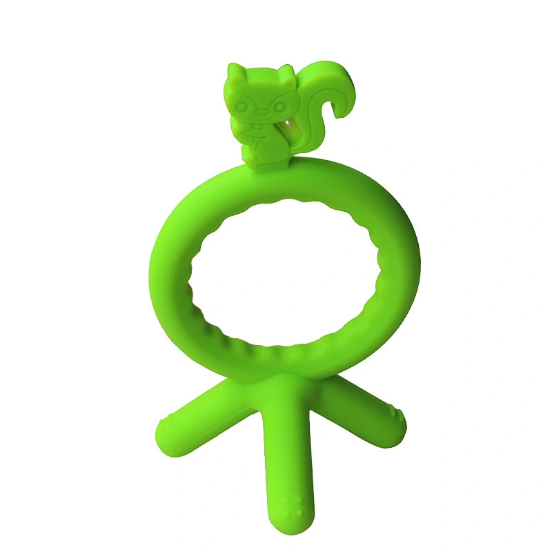Creative cute squirrel  Shape Food Grade  Silicone  squirrel Pendant  Teether Baby  toys  Chew teether Customized