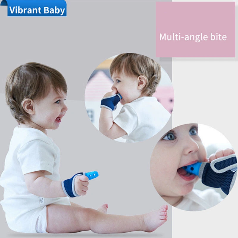 newest design colorful   food grade  silicone baby finger glove teether
