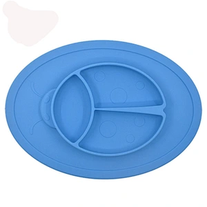 Integrated placemat silicone plastic divided snack tray plastic tray dish rack  plate  baby food  tray