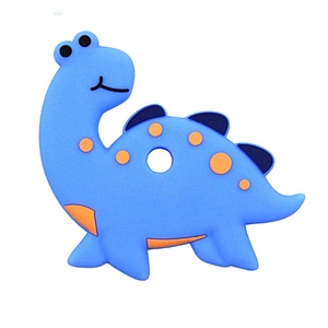 factory wholesale custom   food grade silicone kids dinosaur toy teether cartoon dinosaur soft rubber  toy
