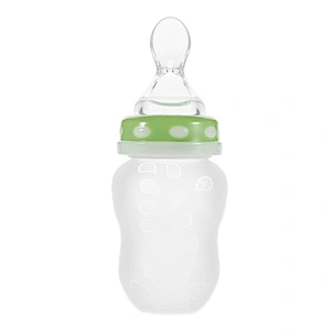Infant Baby Kid  squeeze  Silicone Feeder  spoon Food Water Cereal Bottle Feeding baby spoon bottle feeder