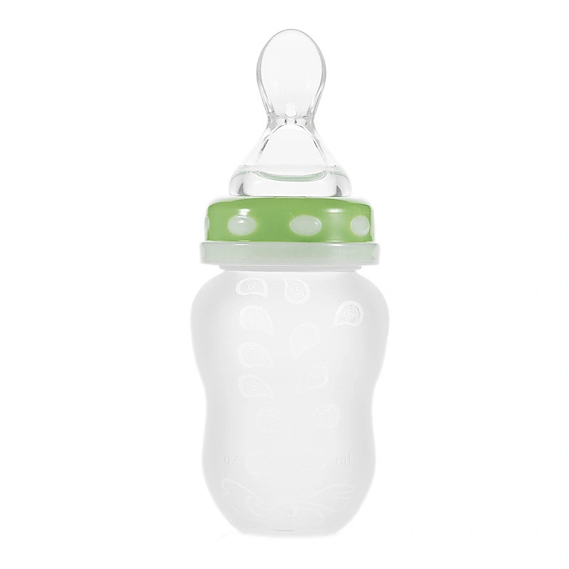 Infant Baby Kid  squeeze  Silicone Feeder  spoon Food Water Cereal Bottle Feeding baby spoon bottle feeder