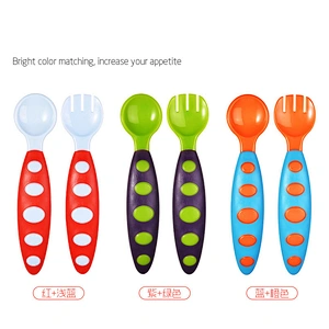 factory wholesale  kids travel pp material tuning set spoon fork set baby