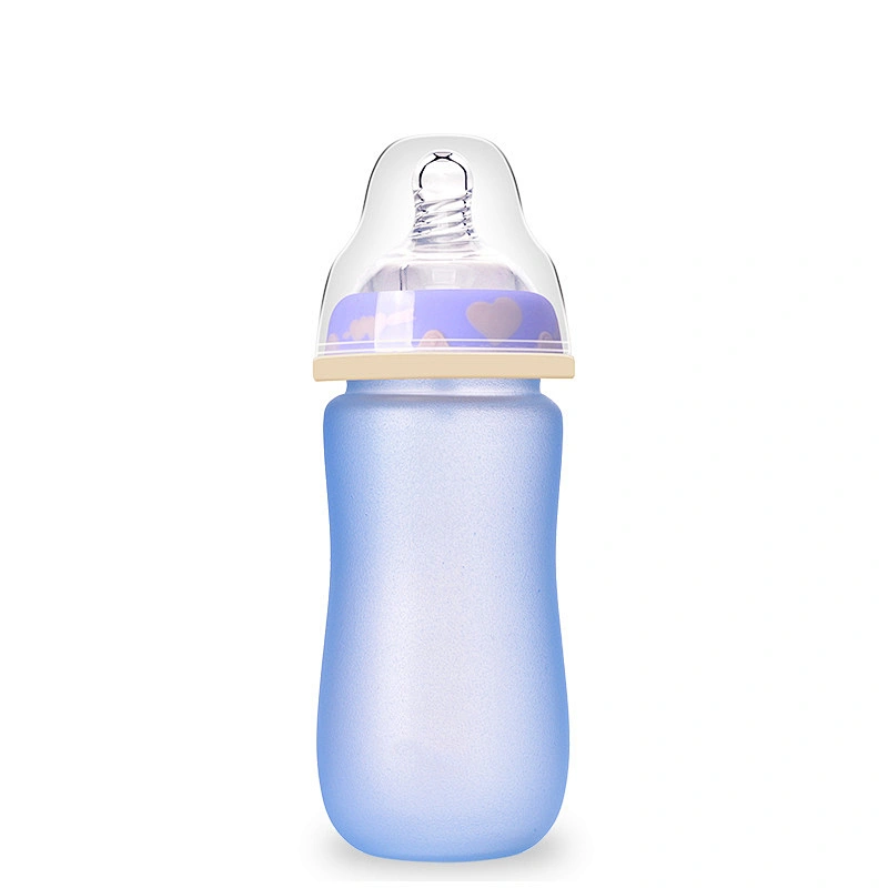 custom intelligent temperature  sensing Wide-caliber glass  milk  bottle arc heat preservation  bottle 500ml