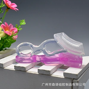 Maternal and Infant Products Children's Oral rubber Silicone  Bite Handle Toothbrush