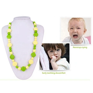 food grade silicone silicon sports necklace  Bead silicon teething necklace for mom