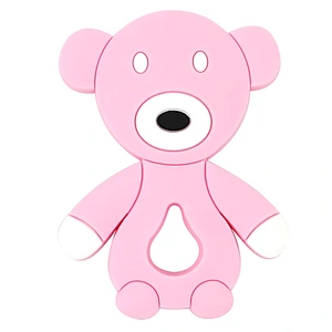 Safe Cartoon Baby Teethers BPA Free Cute Animal  Kids Silicone Animal Teether bear Teething Pendant Necklace BPA Chew Toy New