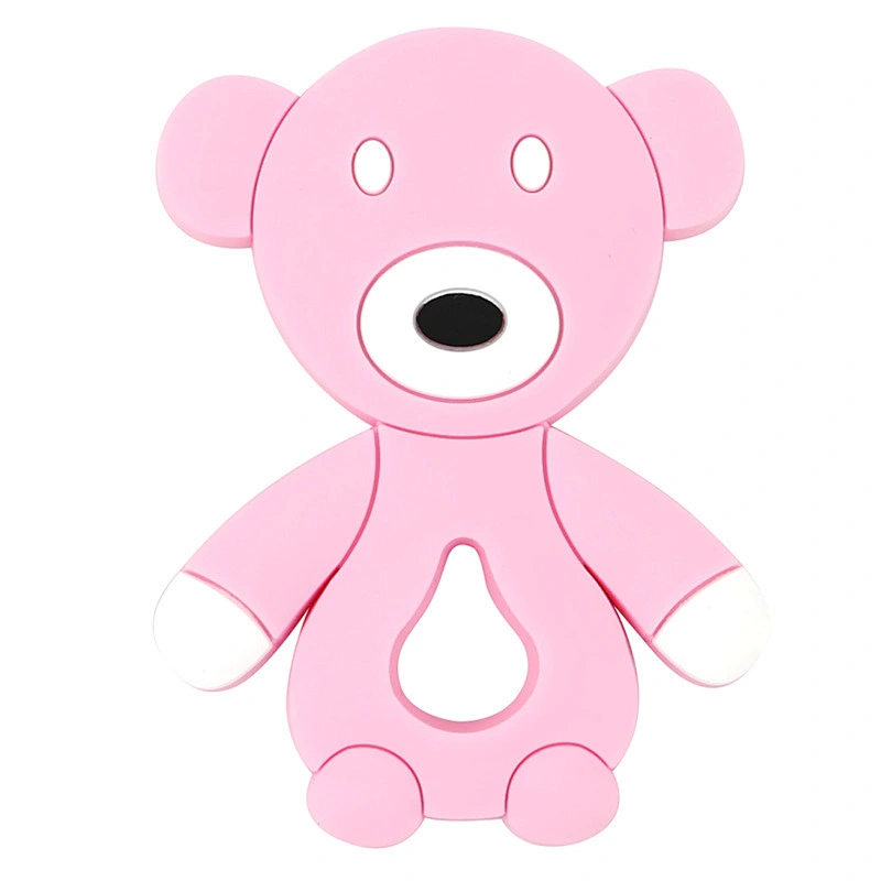 Safe Cartoon Baby Teethers BPA Free Cute Animal  Kids Silicone Animal Teether bear Teething Pendant Necklace BPA Chew Toy New
