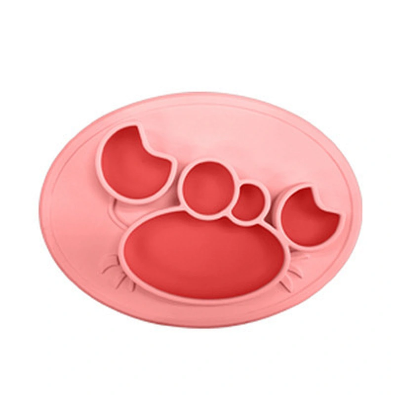 food grade  silicone Mat Baby Kids Suction Table Food Tray Place crab  tray serving baby  rolling tray custom factory