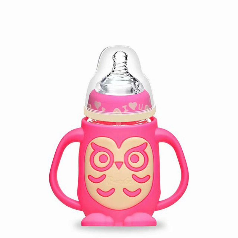 Food Grade Silicone Baby  feeder bottle owl design   bottle feeder  milk wholesale factory custom