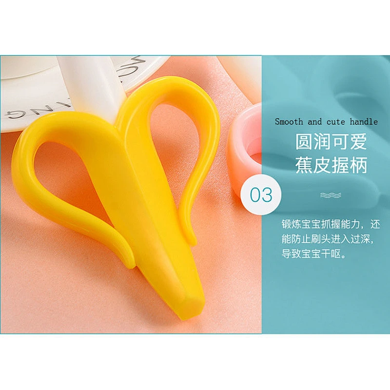 BPA FREE Funny cute safe food-grade silicone banana baby teether for Baby for feeding