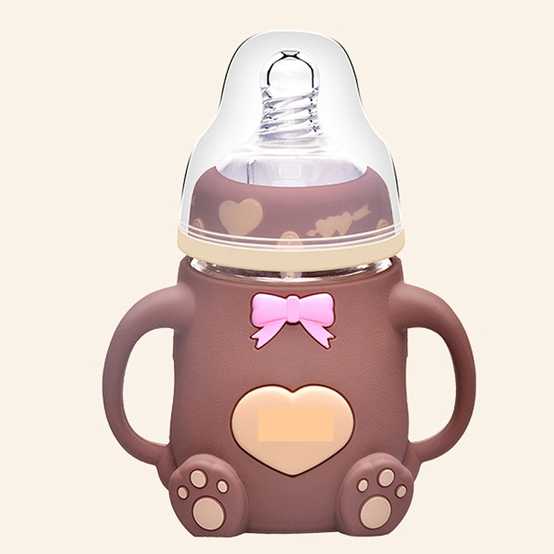 160ml bear design glass milk bottle stock bulk