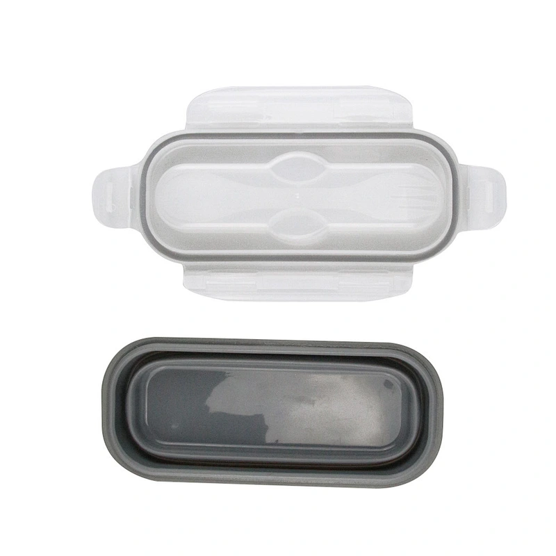 factory custom  Foldable Bowl and Spoon  Microwave oven lunch box silicone  lunch box for office workers
