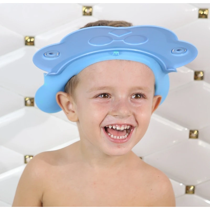 custom adjustable   waterproof hair wash end pvc cap silicone  pp shower cap for kids