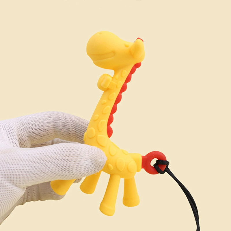 BPA-Free Silicone chew toys for kids Giraffe Baby Teether Toy, Natural & Organic , Textured Teething Relief, Freezable