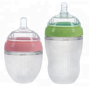 China factory supply new arrival  innovative product unbreakable  silicone baby  milk feeding bottles