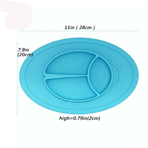 Integrated placemat silicone plastic divided snack tray plastic tray dish rack  plate  baby food  tray
