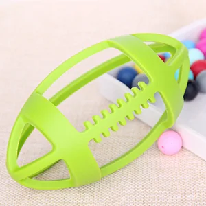 Washable funny baby training teether silicone Football Rugby teether