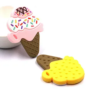 Private Label food grade silicone teether ice cream for babies