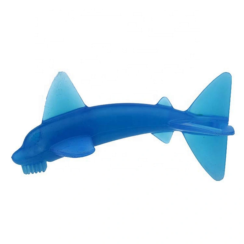 FDA silicone material soft shark Teether Food Grade baby tooth training