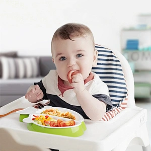 Integrated placemat ABS fish shape plate Children Baby Dinner Food Plate Snack Serving Dish silicone baby food freezer tray