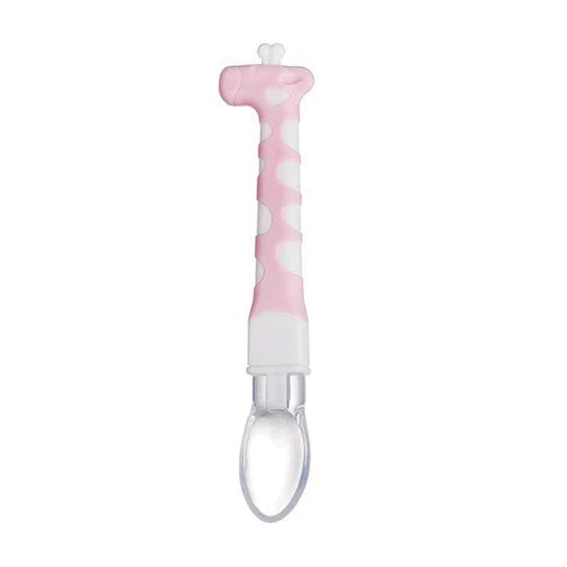silicone  baby teether spoon  deer head desgin  soft baby spoon  temperature custom