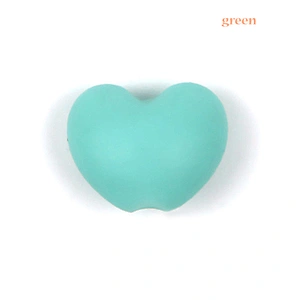 BPA FREE food grade love heart soft  silicone  baby  teething beads available colors  wholesale