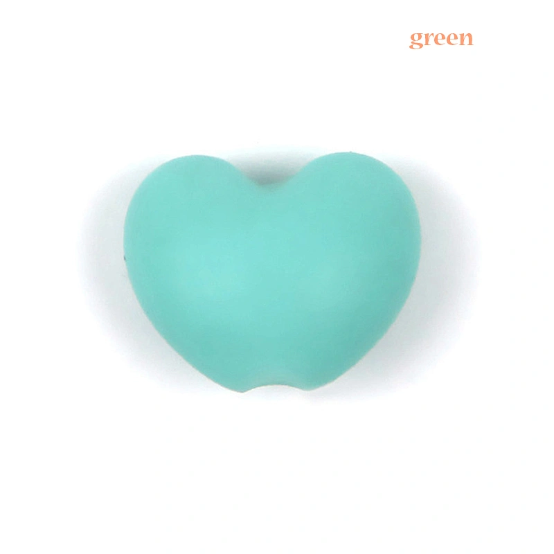 BPA FREE food grade love heart soft  silicone  baby  teething beads available colors  wholesale