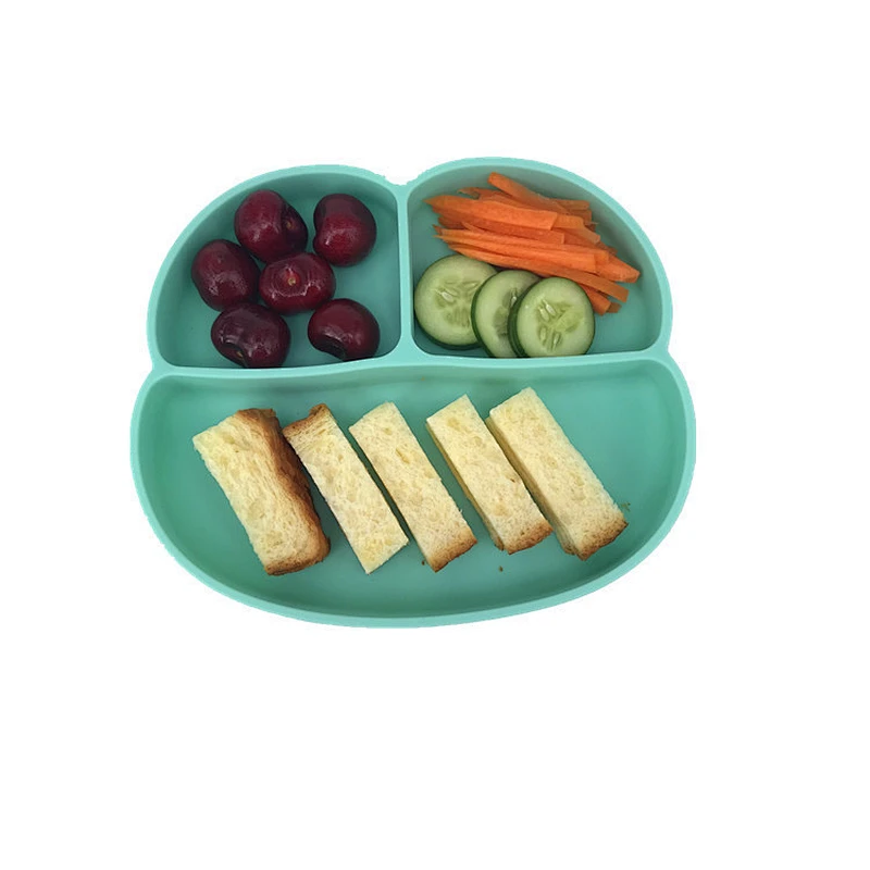 custom Cute  baby silicone placemat food plate divided  Feeding Suction Plate Silicone Mat Kids Table  Tray Bowl
