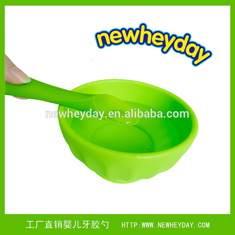 BPA free  silicone baby training spoon  silicone baby teether spoon custom