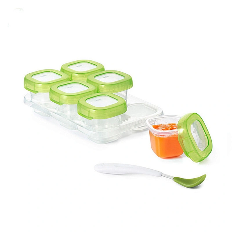 BPA Free  6 grid plastic  Microwavable  baby  food storage containers  for baby
