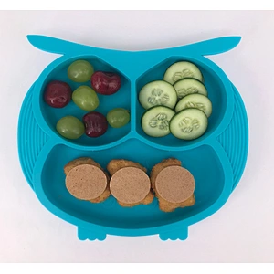 custom Portable silicone molds owl  suction  baby Baby Silicone Placemat, Non-Slip Feeding Plate for Toddlers Babies