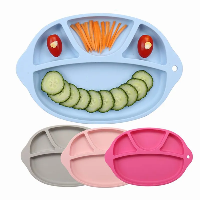 2019 Food Grade  customer kids round baby silicone placemat