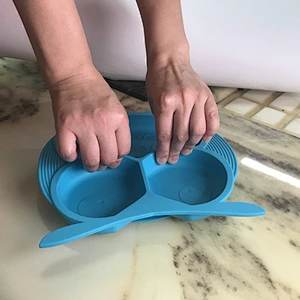 custom Portable silicone molds owl  suction  baby Baby Silicone Placemat, Non-Slip Feeding Plate for Toddlers Babies