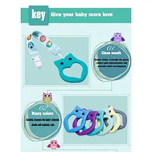 Eco-friendly Food Grade Silicone baby toothbrush and teether custom
