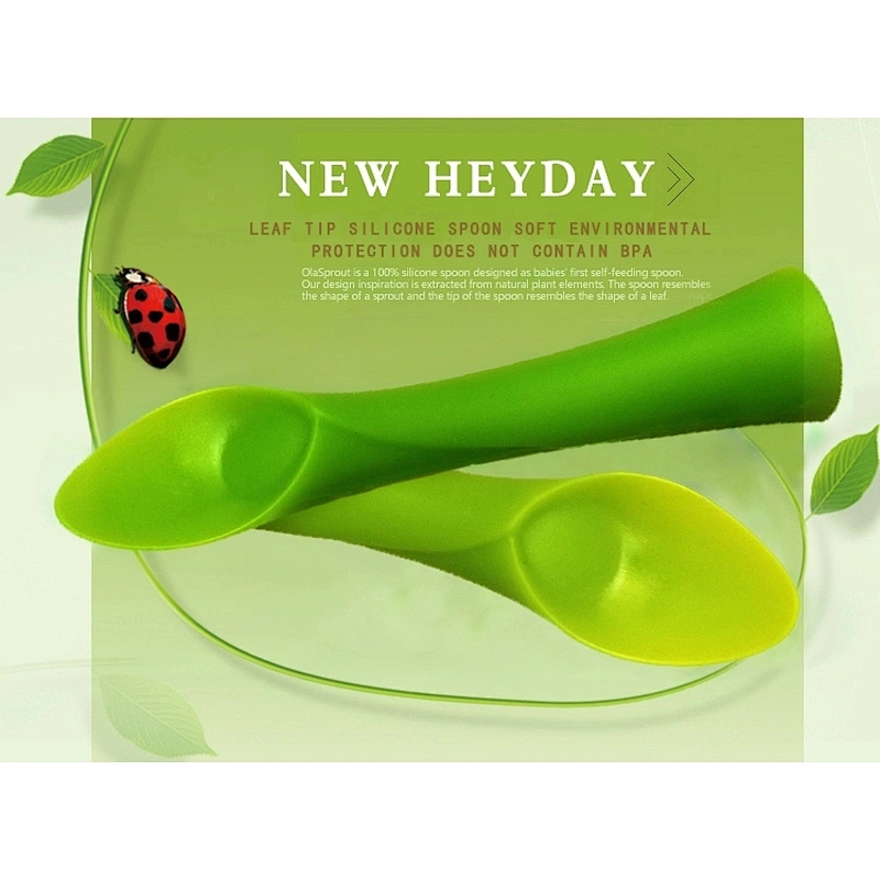 2019 Hot selling FDA bamboo silicone baby spoon