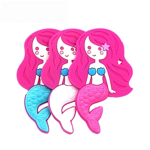 BPA free silicone  Baby  teething silicone mermaid chew toysTeethers Mermaid Necklace Accessory sensory chew toys