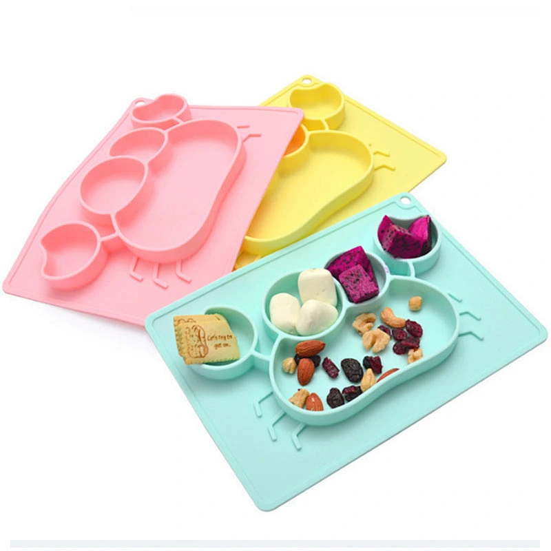 food grade dining tray baby stroller silicone rubber  crab shape plate