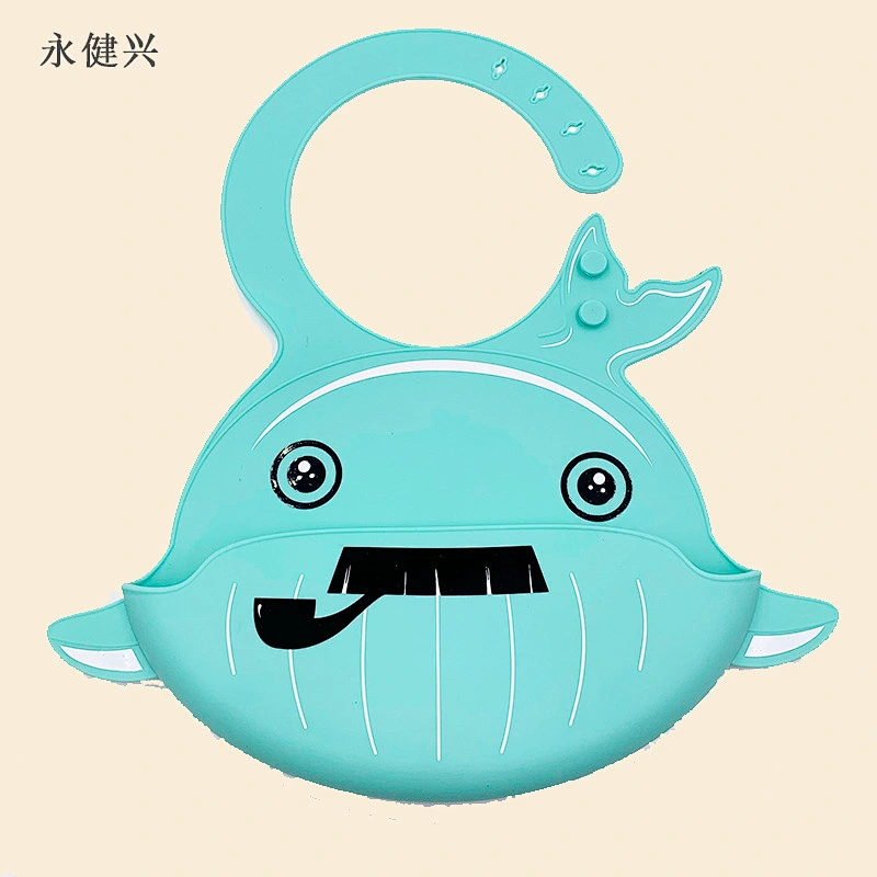 custom bpa free Food  silicone bibs Bib with Food Catcher Easily Wipes Clean Baby Shower Gift New Born Gift 4 pack
