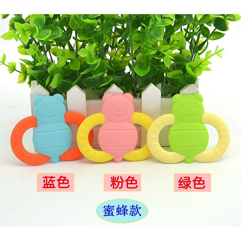 kids BPA free  Baby Soft Tip Silicone toy fruits and vegetables Teether custom