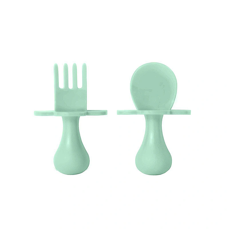 PP  baby food pouch spoon fork set baby Dinnerware Baby Training Spoon Fork Easy Clean Cutlery Set Toddler Self Feeding