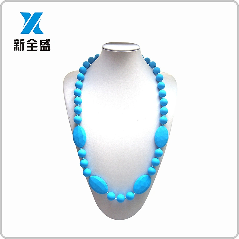 Latest design soft Eco-Friendly silicone chew necklace teether Beads