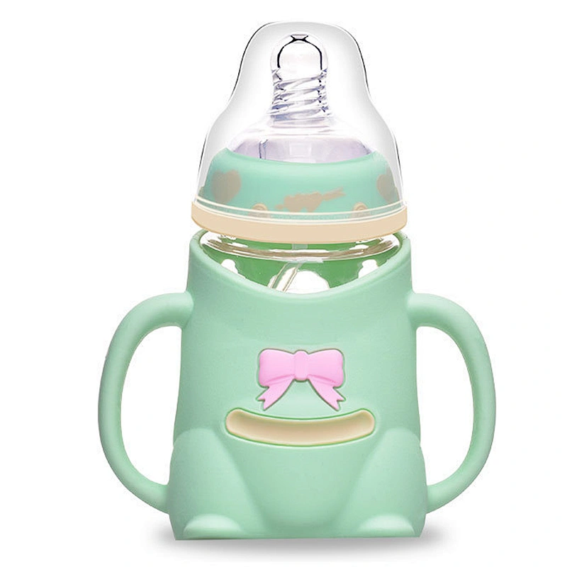 new style  wide caliber color changing  baby glass milk bottle feeding baby milk bottle