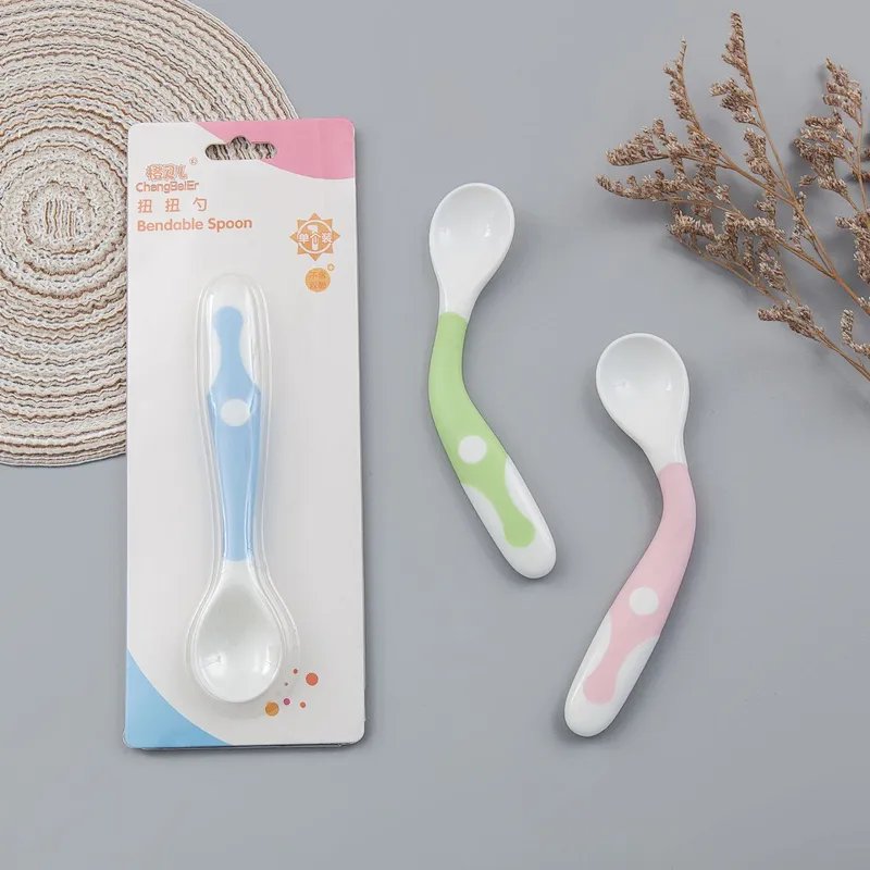 food grade silicone teething spoon   twist  design infant spoon custom