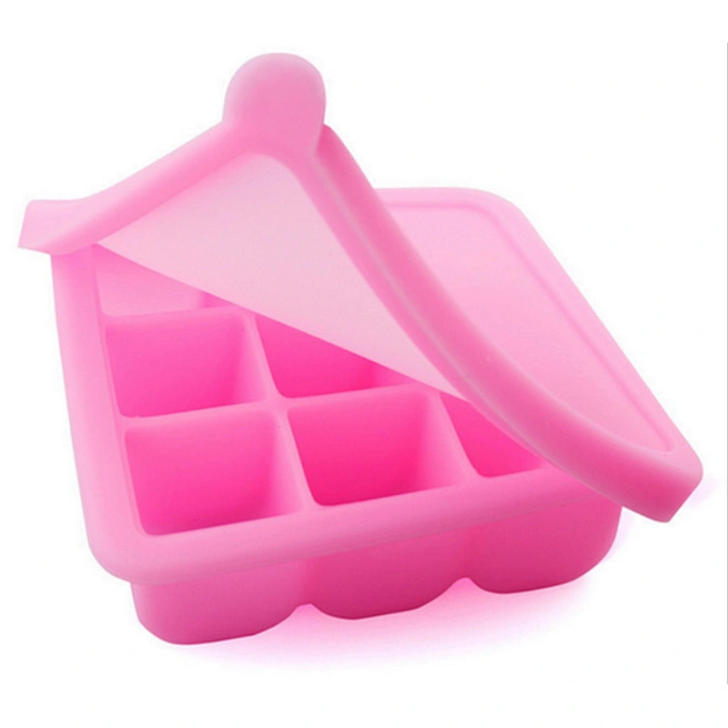 9 grids   Microwavable silicone   baby food  storage  containers box bpa free