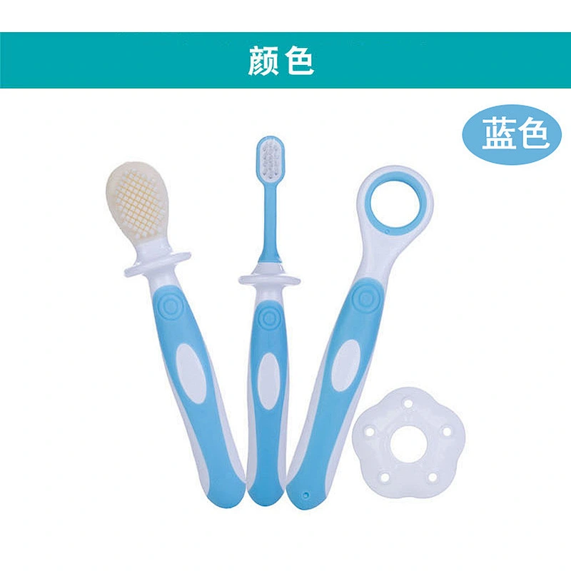 4 pcs set soft hair toothbrush baby    infant training toothbrush and teether cleaning brush Nursing Tool Stick heads